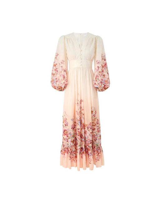 Zimmermann Awaken Plunge Maxi Jurk in het Pink