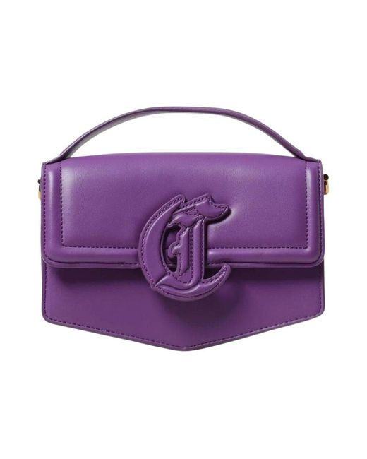Just Cavalli Purple Violette Leder Umhängetasche