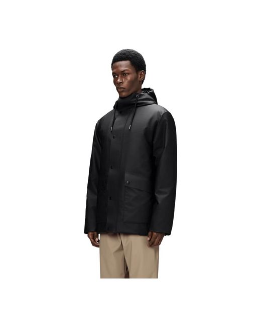 Rains Black Rain Jackets for men