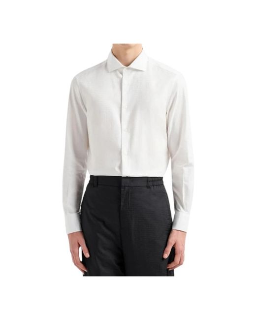 Emporio Armani White Formal Shirts for men