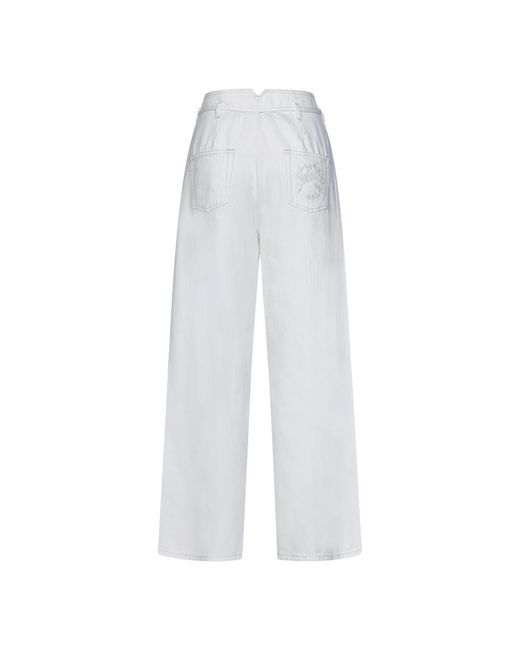 Etro White Wide Trousers