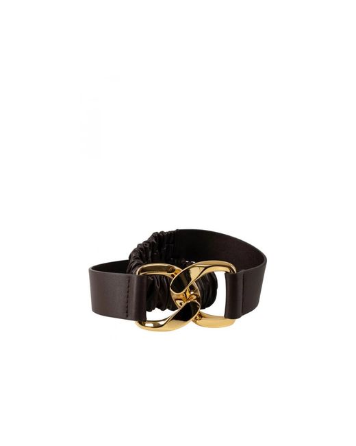Orciani Accessoires ,Bruin ,Leer Kalfsleren Riem in het Black