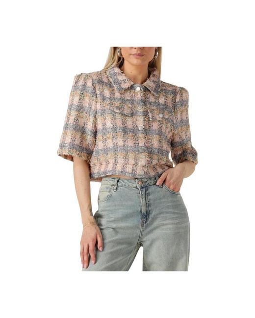 Studio Amaya Overhemden ,Veelkleurig ,Kleurrijke Noor Blouse in het Gray