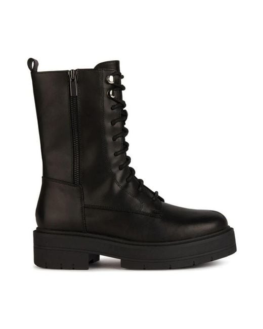 Geox Black Lace-Up Boots