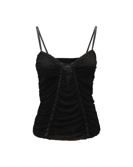 Gaelle Paris Black Sleeveless Tops