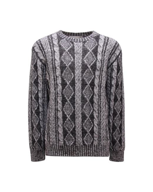 Round-Neck Knitwear Amaranto de hombre de color Black