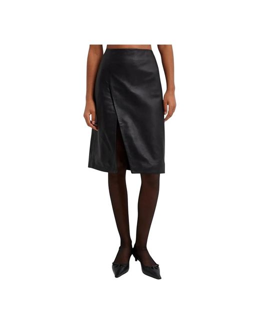 Loulou de Saison Black Leather Skirts