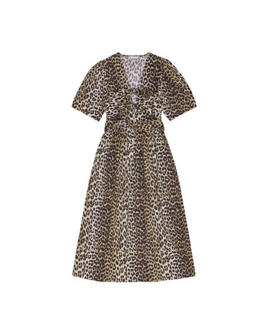 Ganni Natural Midi Dresses