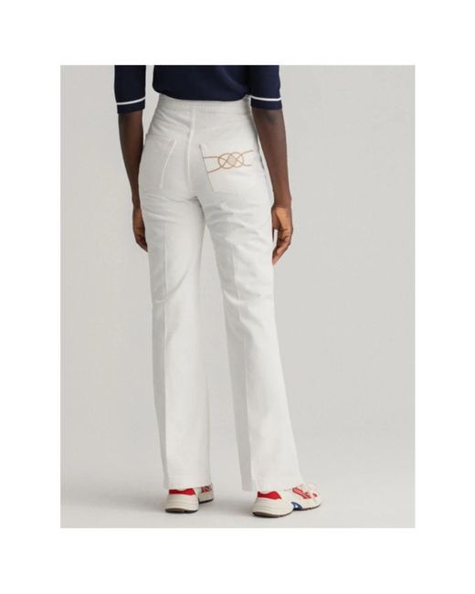 Gant White Straight Fit Jeans