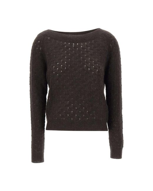 Gran Sasso Black Round-Neck Knitwear