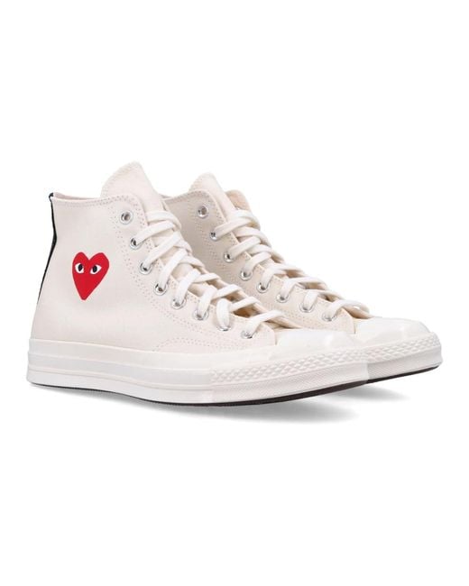 Converse Rote Herz High Top Sneakers in White für Herren