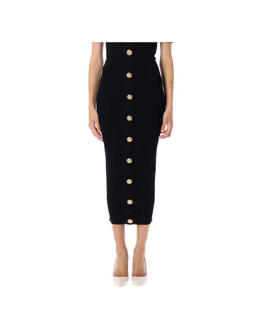 Balmain Midi Skirts in het Black