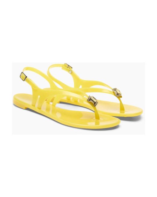 Casadei Yellow Flat Sandals