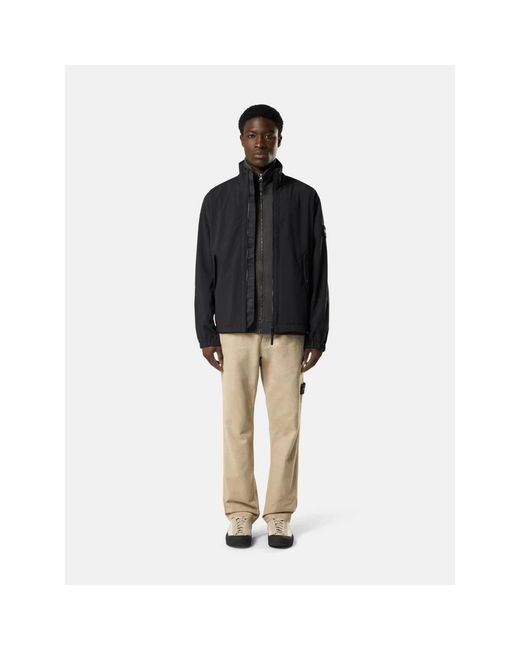 Stone Island Jassen ,Zwart ,Polyester Shell-R E.Dye Jacket in het Black voor heren