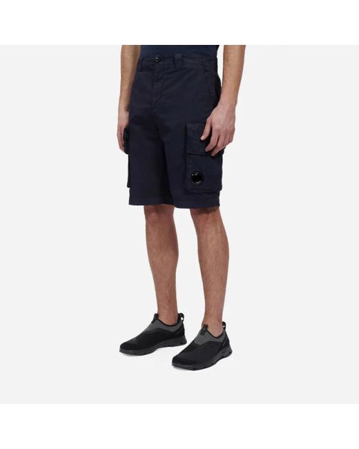 C P Company Blue Casual Shorts for men