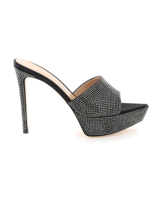 Gianvito Rossi Gray Heeled Mules