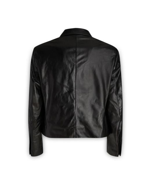 Ferragamo Jassen ,Zwart ,Leer Giacche Gilet Blazers in het Black voor heren