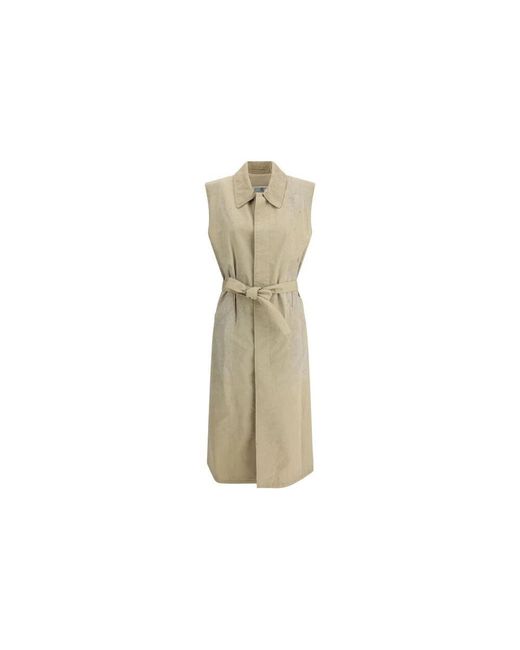 MM6 by Maison Martin Margiela Natural Schicke Lange Weste Mit Gürtel Und Taschen