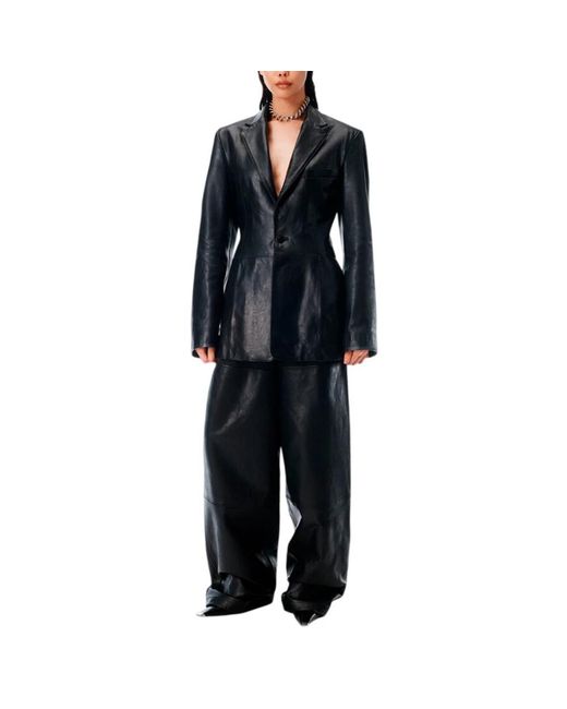 Alexander Wang Jassen ,Zwart ,Katoen Tailored Leren Blazer in het Black