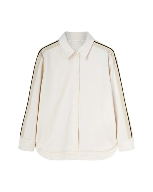 Palm Angels Natural Logo-besticktes Trackshirt