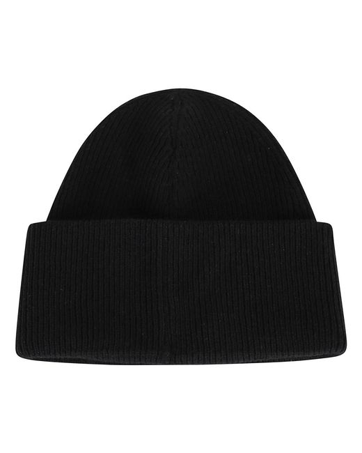 MM6 by Maison Martin Margiela Schwarze Beanie Mütze Mit Frontklappe in Black für Herren