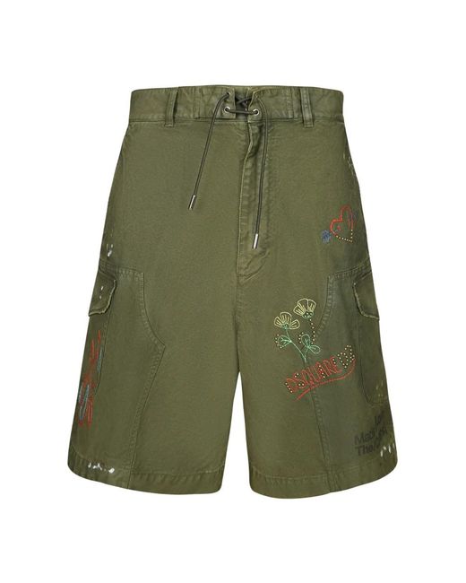 DSquared² Geborduurde Cargo Shorts in het Green voor heren