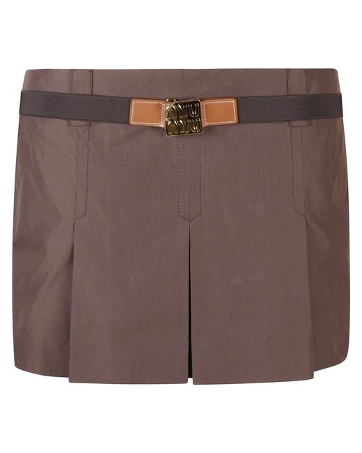 Miu Miu Brown Short Skirts