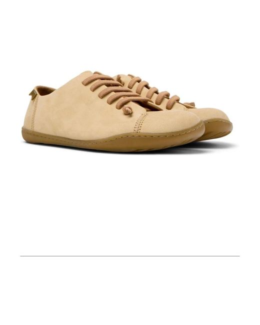 Camper Natural Slip-On Sneakers Mit Elastischen Schnürsenkeln
