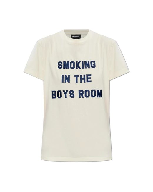 DSquared² Tops ,Katoen T-Shirt Met Patch in het White