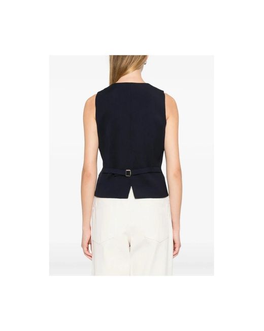 Max Mara Jassen ,Blauw ,Leer Gilet in het Black