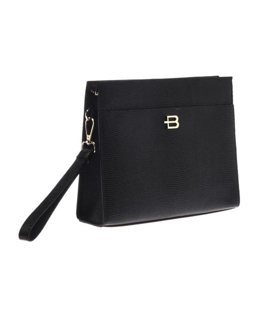 Baldinini Python Print Clutch Bag in het Black voor heren