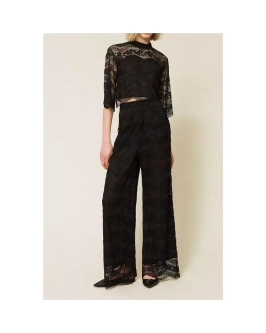 Twinset Black Wide Trousers
