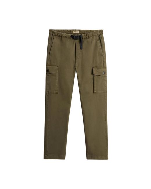 Woolrich Green Straight Trousers for men
