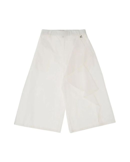 Pantalones cropped elásticos Dixie de color White