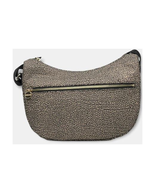 Borbonese Gray Luna bag small - elegante schultertasche für moderne frauen
