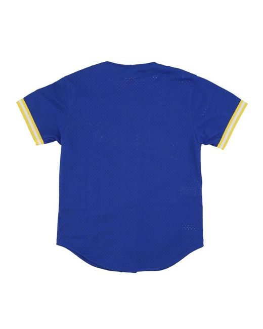 Mitchell & Ness Nba On The Clock Mesh Button Hemd in Blue für Herren