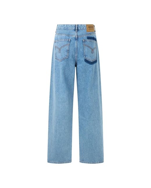 Moschino Katoenen Denim Broek in het Blue