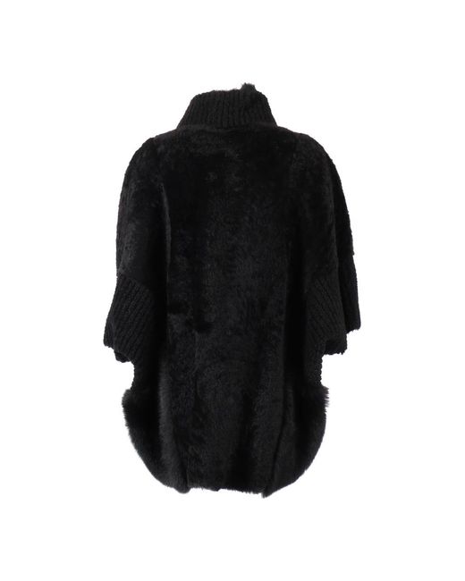 Diego M Sheepskin Cape in het Black voor heren