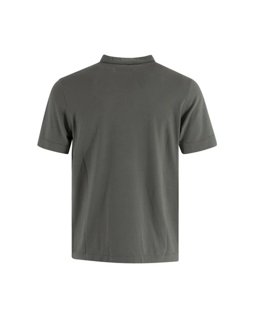 Alpha Studio Grünes baumwoll-t-shirt mit knöpfen in Gray für Herren