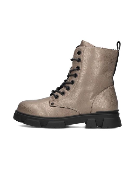 Bullboxer Brown Bronzene Lederreißverschlussstiefel
