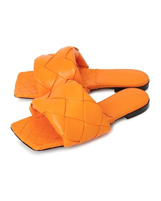 Bottega Veneta Orange Sliders