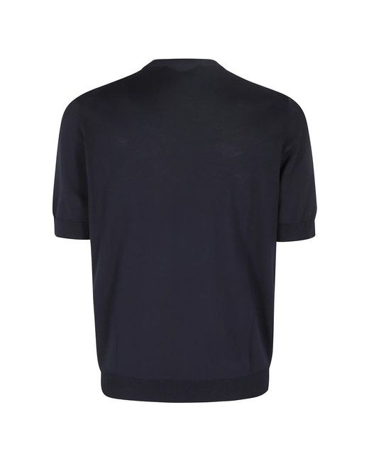 FILIPPO DE LAURENTIIS Baumwoll-Krepp-Kragenhemd in Black für Herren