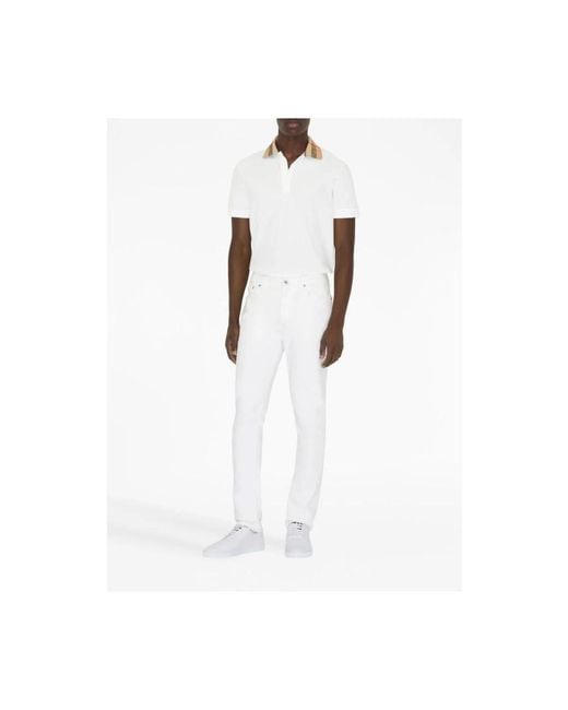 Burberry White Polo Shirts for men