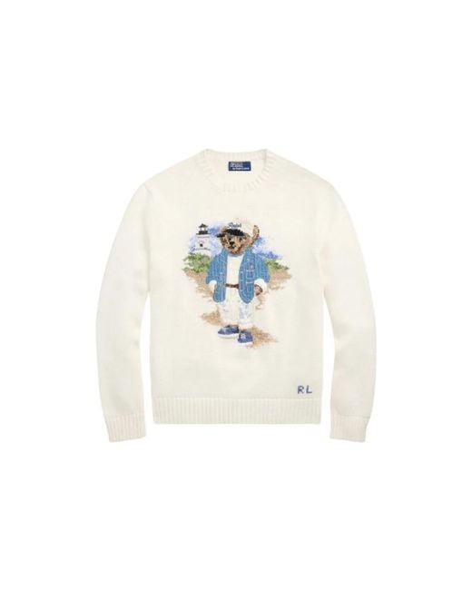 Polo Ralph Lauren White Round-Neck Knitwear for men