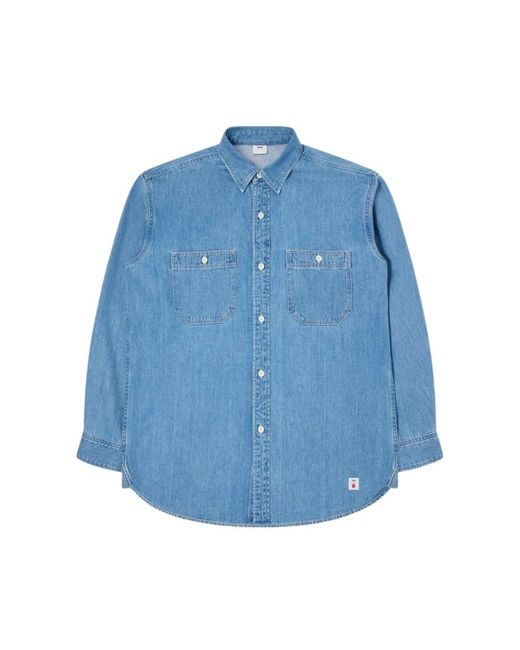 Edwin Denim Overhemden in het Blue voor heren