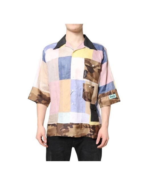 Dolce & Gabbana Bunt Patchwork Freizeithemd in Multicolor für Herren
