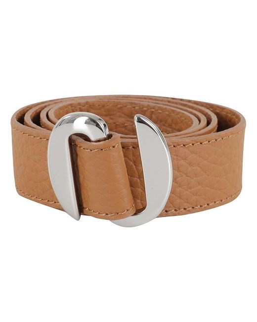 Orciani Brown Weicher Leder Langer Metallspitzengürtel
