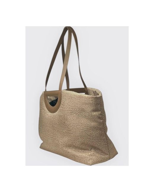 Borbonese Brown Große shopping schultertasche