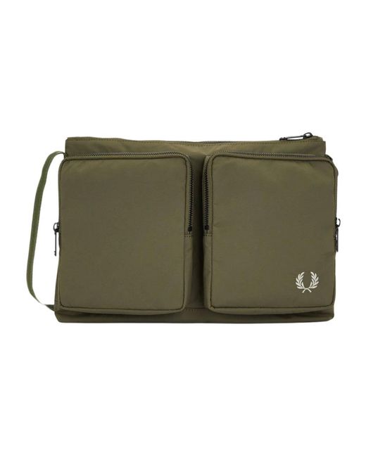 Fred Perry Green Cross Body Bags for men