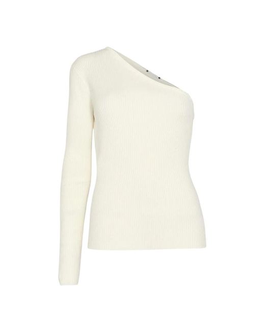co'couture White Round-Neck Knitwear